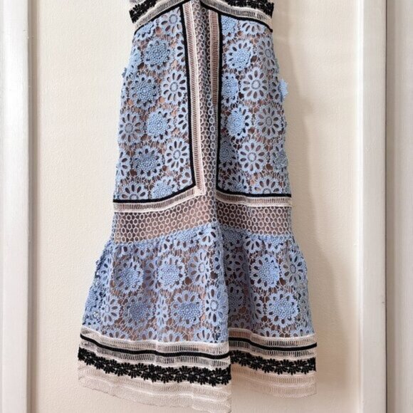 Self Portrait Floral Lace Panel Midi Dress - Picture 10 of 12